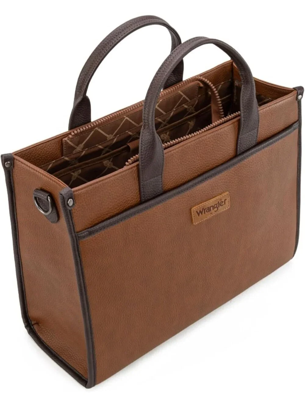 Women's Brown-c Business Briefcase Handbag Adjustable Shoulder Strap Tote Bag